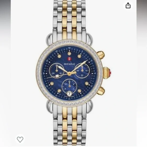 Michele Silver Bracelet Sport Sail Diamond Watch with Blue Dial Michele Michele Sport Sail Watch 004-500-07938 | DeScenza  main image 3